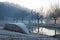 Dawn on Ticino river in a frozen morning