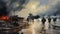 Dawn of Valor: Artistic Rendition of the D-Day Beach Landing