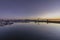 Dawn view of Olhao Recreational Marina, waterfront to Ria Formosa natural park. Algarve.