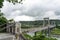 Daxi Bridge, a suspension footbridge in Daxi District, Taoyuan City, Taiwan.