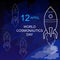 Day of cosmonautics 12 April. Space, stars and rocket