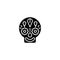 Day of the dead black icon concept. Day of the dead flat vector symbol, sign, illustration.