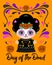 Day of the Dead Classic Mexican Catrina Doll and ornaments vector illustration.