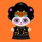 Day Of The Dead Classic Mexican Catrina Doll vector illustration.