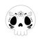 Day of the dead, floral skull flower decoration mexican celebration line style