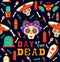 Day of the dead happy sugar skull seamless pattern