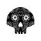 Day of the dead illustration skull. Vector illustration set. Tattoo skeleton.