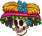 Day of the dead Mexican catrina skull