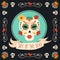 Day of the dead mexican catrina sugar skull art