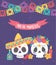 Day of the dead, mexican celebration skull catrinas with hat flowers tequila candle bunting decoration