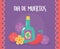 Day of the dead, mexican celebration tequila bottle chili pepper flowers greeting card