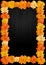 Day of the dead poster with traditional cempasuchil flowers used for altars