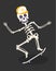 Day of Dead, skeleton in cap riding skateboard, Mexican holiday symbol