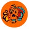 Day of The Dead Skull, banner or postcard, decoration tattoo