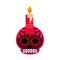 Day of the dead, skull flower and candle decoration mexican celebration icon flat style
