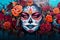 Day of the Dead Street Art Mural Striking street