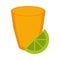 Day of the dead, tequila shot with lemon mexican celebration icon flat style