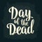 Day of the Dead vintage white lettering on dark background.