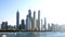 Day light dubai marina panoramic 4k time lapse