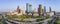 Day light panoramic aerial view of Houston downtown cityscape