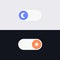 Day and Night Mode Switcher for Phone Screens. Toggle Element for Mobile App, Web Design. Light and Dark Buttons. Day night switch