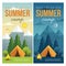 Day and night summer camp banners