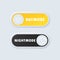Day night switch. Day Mode and night mode switch button. Minimalist Switch Button in Neumorphism Design. Light and dark theme. On