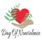 Day Of Nonviolence, idea for a poster, banner or postcard, symbols of peace, support and love