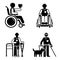 Day persons disabilities icon set, simple style