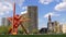 Day philadelphia saint francis xavier church red sculpture panorama 4k usa