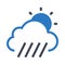 Day raining Weather glyphs double color icon