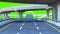 Day Road freeway travel concept route big board 3d render on green screen