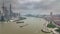 Day shanghai city bay river traffic roof top panorama 4k time lapse china