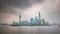 Day shanghai downtown river traffic bay panorama 4k time lapse china