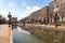 Day time spring view of the popular city park named Carroll Creek park in historic district of Frederick