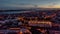 Day to Night Hyperlapse of residential buildings and tourist landmarks in Lisbon city center with beautiful City lights