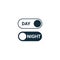 Day to night switch icons. Time of day change interface design. Switch button. Day and night mode. Vector illustration