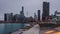 Day to night time lapse of the Chicago skyline seen from Navy Pier