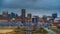 Day to night timelapse of Baltimore skyline and Inner Harbor from Federal Hill