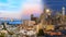 Day to night timelapse timeslice San Franciso panorama with full moon