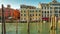 Day venice canal traffic boat park side bay panorama 4k time lapse italy