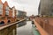 Day View of boat canal in Coventry City Centre