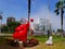 Day view of Cupid statue in Miraflores district, Lima