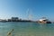 Day view of the Dubai Eye and Bluewaters man maid island taken at bright day from JBR