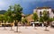 Day view of town square in Besalu