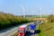 Day view UK Motorway Road Wind Turbines