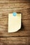 Day of week Sticky note with pin over wooden background