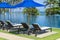 Daybed sun lounger chair by poolside