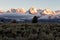 Daybreak on the Teton mountain range