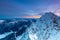 Daybreak on Zugspitze mountain summit